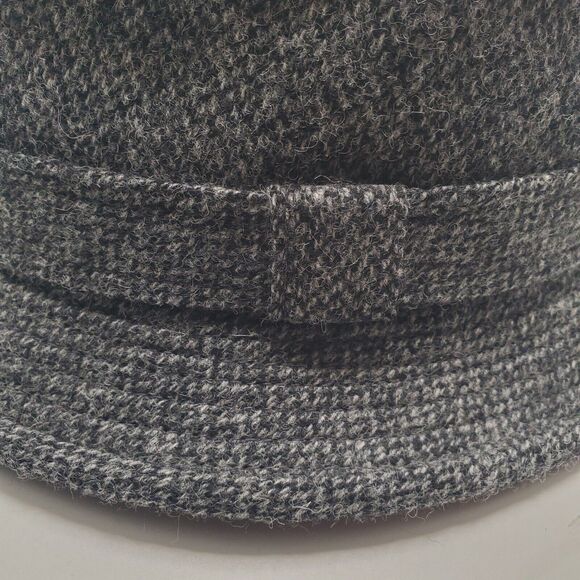 Moon Marks & Spencer Tweed Gray Black Wool Fedora Hat SIze 7.25 to 7.38 UK Large - Picture 8 of 9
